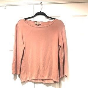 Philosophy Womens Pink Sleeve Blouse Sweater